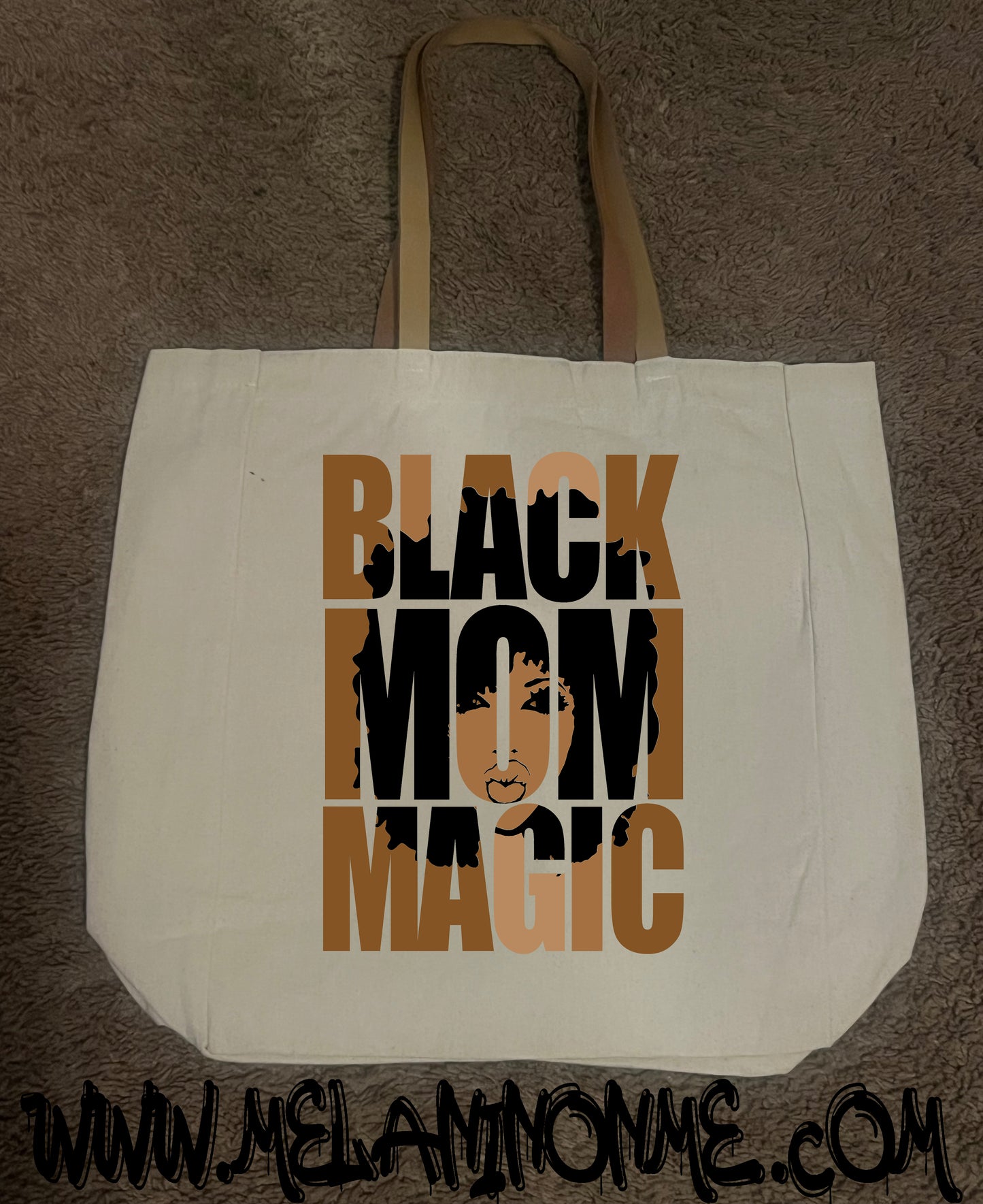 Black Mom Magic Canvas Tote Bag