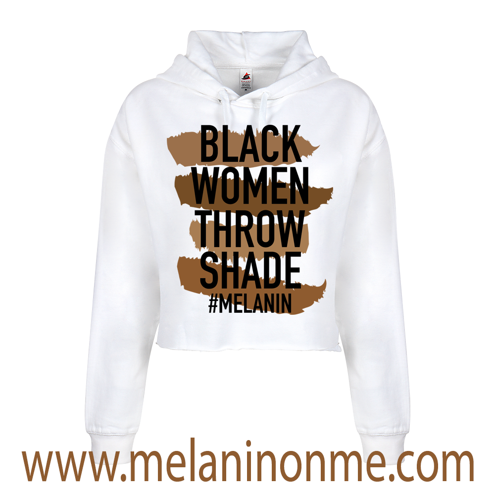 Black Women Throw Shade Crop Hoodie