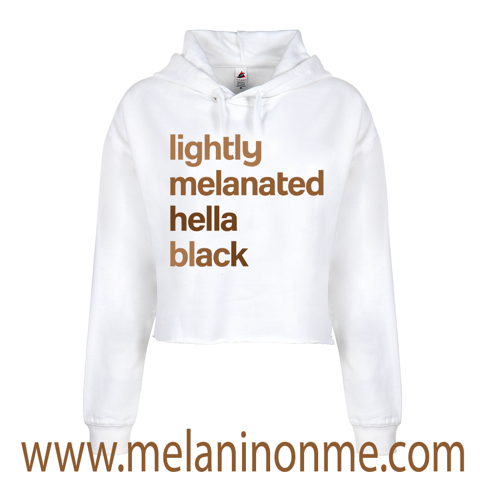 Lightly Melanated Hella Black Crop Hoodie