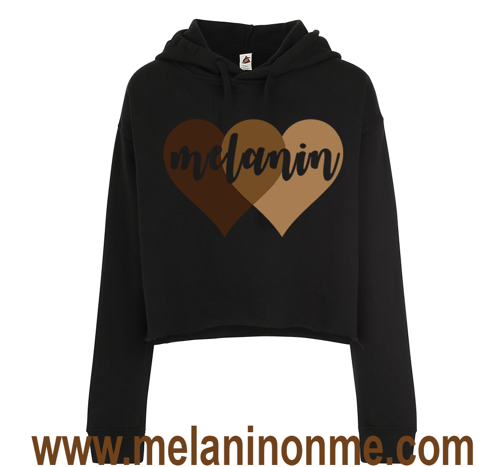 Melanin Heart Crop Hoodie