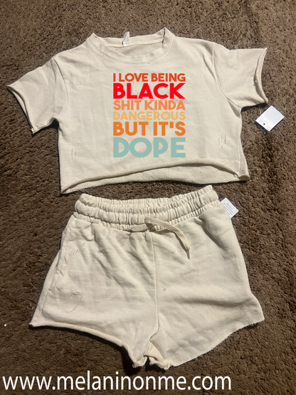 Dangerous But It's Dope Crop Set