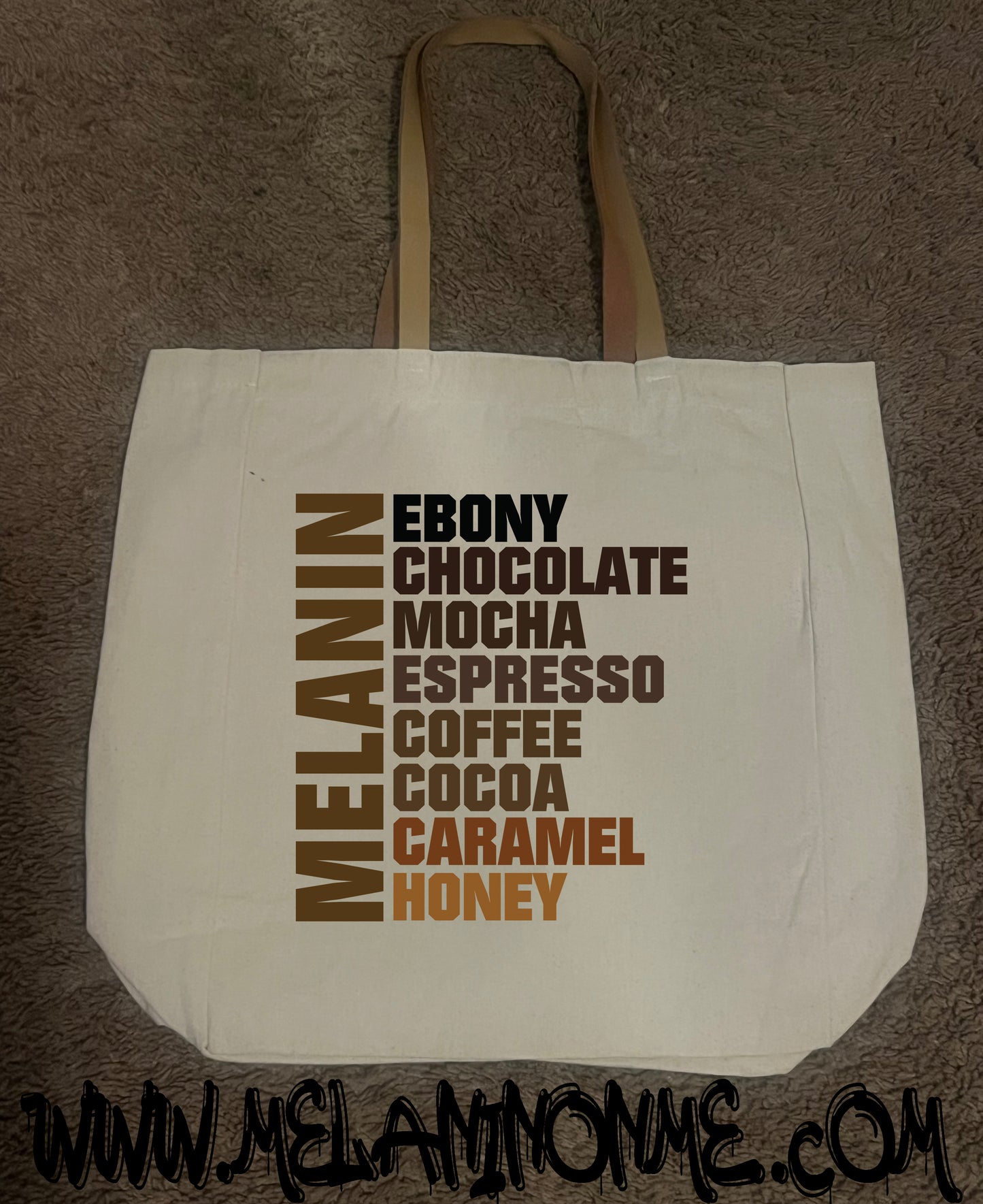 Ebony Chocolate Mocha Canvas Tote Bag