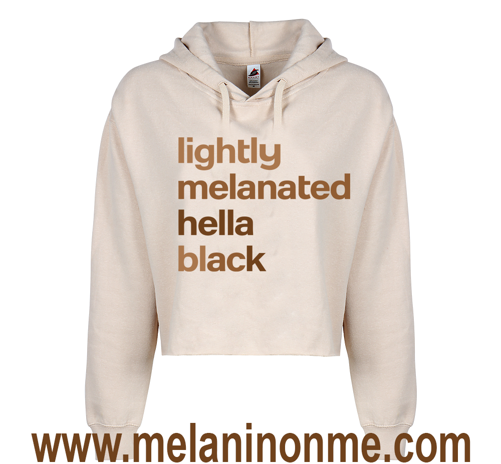 Lightly Melanated Hella Black Crop Hoodie