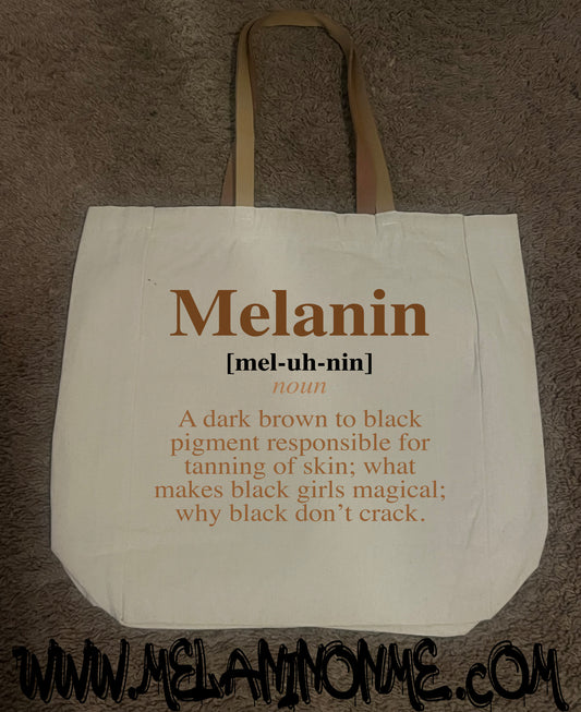 Melanin Mel-uh-nin Defintion Canvas Tote Bag