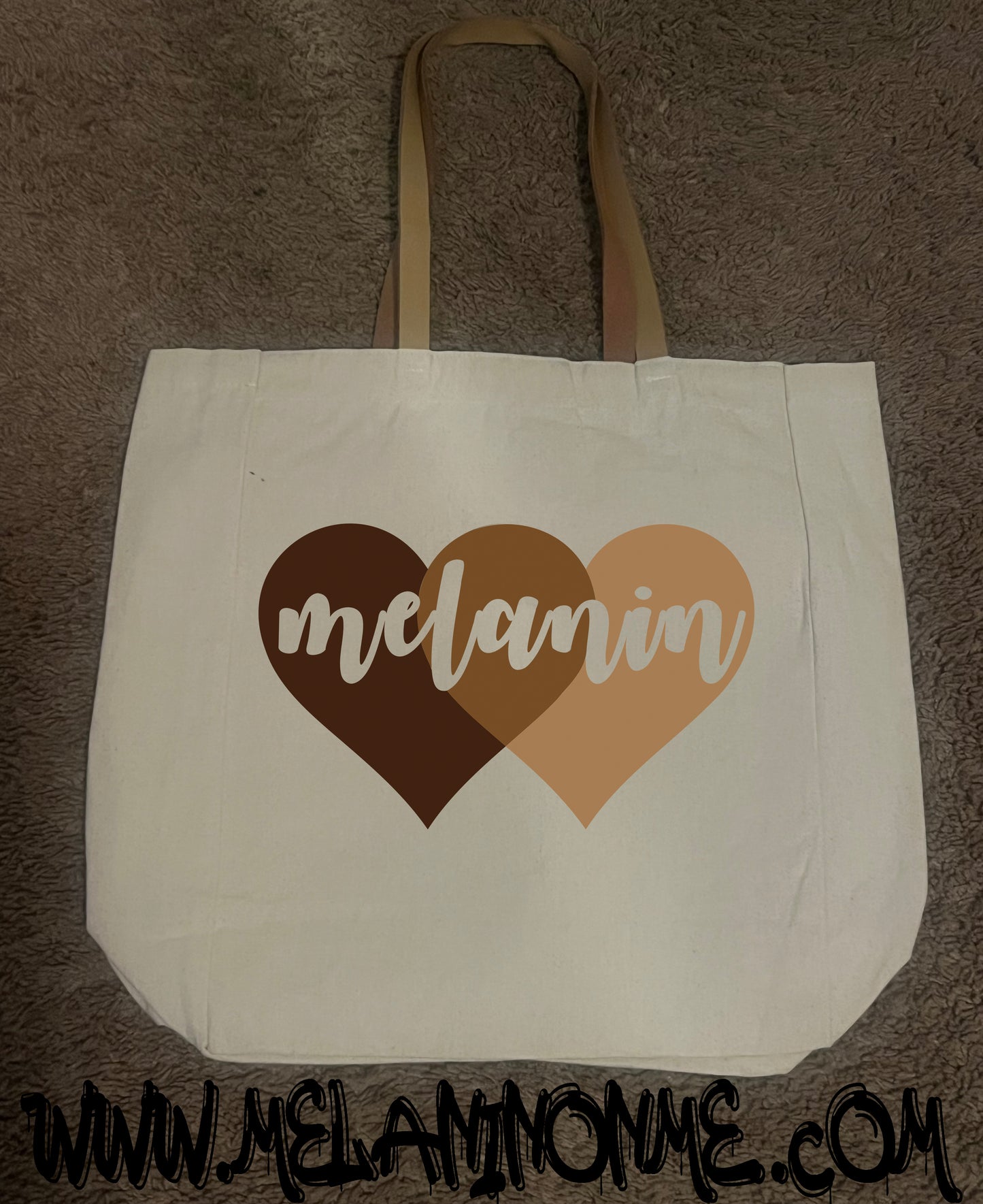 Melanin Heart Canvas Tote Bag