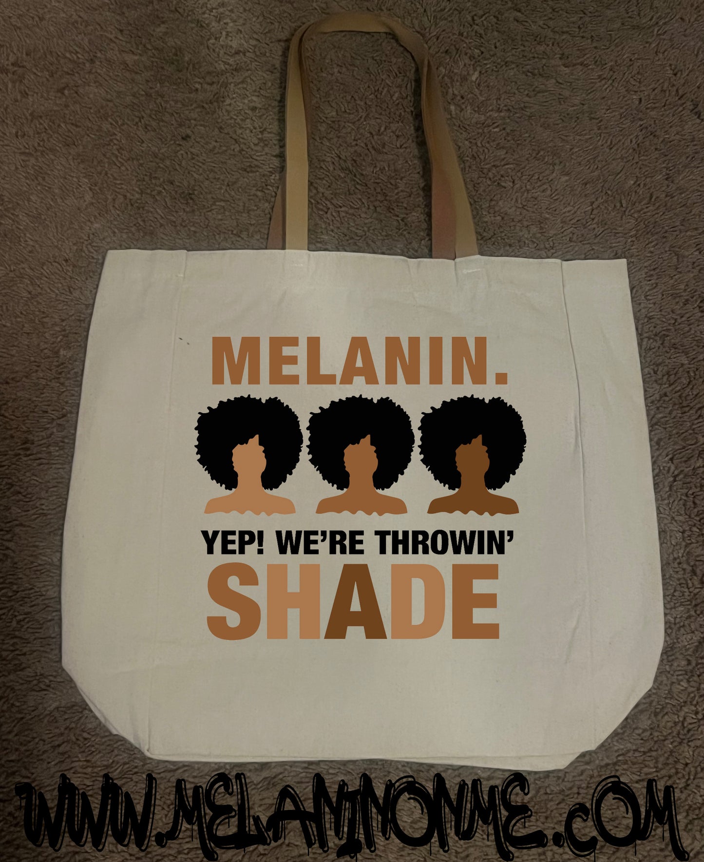 Melanin Yep We're Throwin Shade Canvas Tote Bag